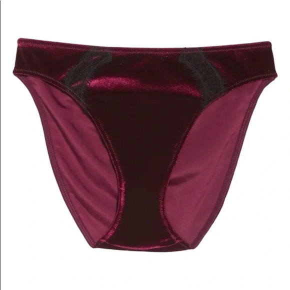 JASON WU Cheeky Velvet Lace Panties, Burgundy, L, NWT (Matching bra available) - Picture 3 of 12